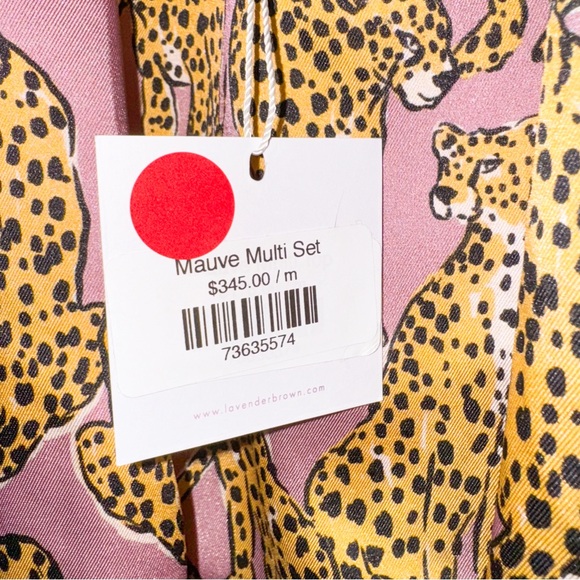 NWT Lavender Crop Blouse w Cheetahs - Lavender Brown Clothing - Size M - USA - Picture 7 of 8